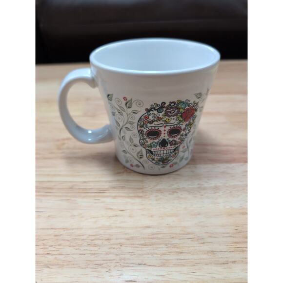 Fiesta Homer LaughlinCoffee Mug Sugar Skull And Vine Tapered Dia de los Muertos - Picture 5 of 5